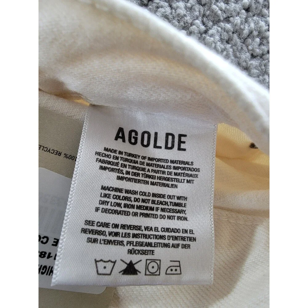 AGOLDE Dame High Rise Wide Leg Jeans Womens 27 Fortune Cookie Button Fly Closure - Picture 15 of 15